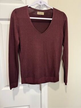 Falconeri 100% Cashmere V Neck Sweater Brown Long Sleeve Lightweight Luxury